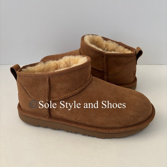 ❤️❤️❤️ UGG Classic Ultra Mini Boots Chestnut Kid’s 5 6 (Will Fit A Women’s 7 8) - Picture 15 of 15